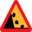 Pictograms road signs falling rocks from the lhs roadsign icon 32x32