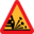 Pictograms road signs loose stones on the road roadsign icon 32x32