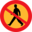 Pictograms road signs no entry sign with man icon 32x32