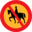 Pictograms road signs no horse riding sign icon 32x32