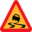 Pictograms road signs slippery roadsign icon 32x32