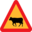 Pictograms road signs warning cows roadsign icon 32x32