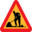 Pictograms road signs workman ahead roadsign icon 32x32