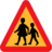 Pictograms road signs children crossing road sign icon 48x48