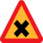 Pictograms road signs cross road sign icon 48x48