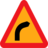 Pictograms road signs dangerous bend bend to right icon 48x48