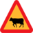 Pictograms road signs warning cows roadsign icon 48x48