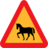 Pictograms road signs warning horses roadsign icon 48x48