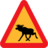 Pictograms road signs warning moose roadsign icon 48x48