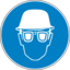 Pictogram din protection obligatoire de la tete et de la vue icon 64x64