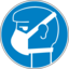 Pictogram din protection obligatoire des voies respiratoires icon 64x64