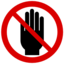 Pictograms aem do not put hand in this area icon 64x64