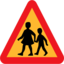 Pictograms road signs children crossing road sign icon 64x64