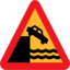 Pictograms road signs dont drive over cliff into the ocean icon 64x64