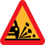 Pictograms road signs loose stones on the road roadsign icon 64x64
