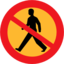 Pictograms road signs no entry sign with man icon 64x64