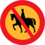 Pictograms road signs no horse riding sign icon 64x64