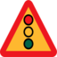Pictograms road signs traffic lights ahead sign icon 64x64
