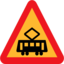 Pictograms road signs tram roadsign icon 64x64