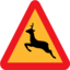 Pictograms road signs warning deer roadsign icon 64x64