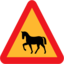 Pictograms road signs warning horses roadsign icon 64x64