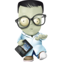 Geek zombie icon