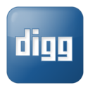 Social digg box blue icon