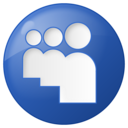 Social myspace button blue icon