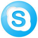 Social skype button blue icon